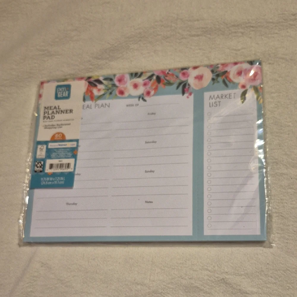 Pen+Gear Floral Meal Planner Pad